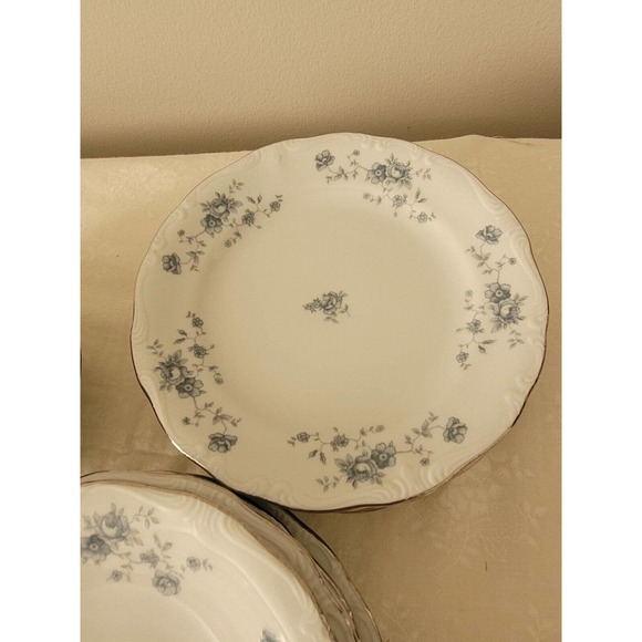 Johann Haviland DESSERT PLATES bowls and saucers Blue Garland Bavaria Germany - Picture 2 of 7